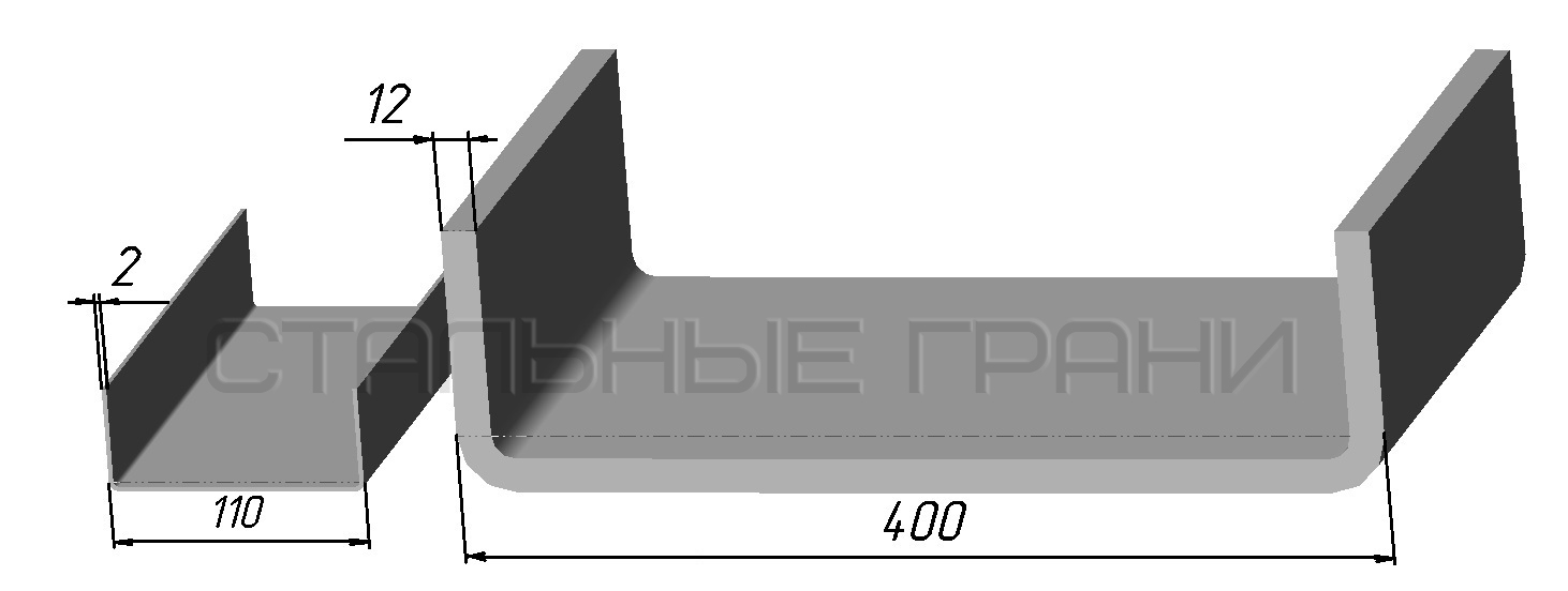 Швеллер 40, аналог 400х115х10 (12, 15) и профил ПП 110